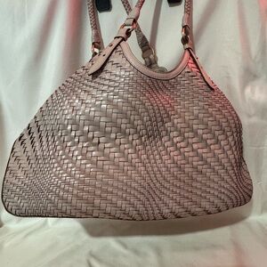 Cole Haan Woven Leather Shoulder Bag - Pink